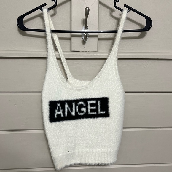 Fuzzy Angel Cropped Tank Top - Picture 2 of 3
